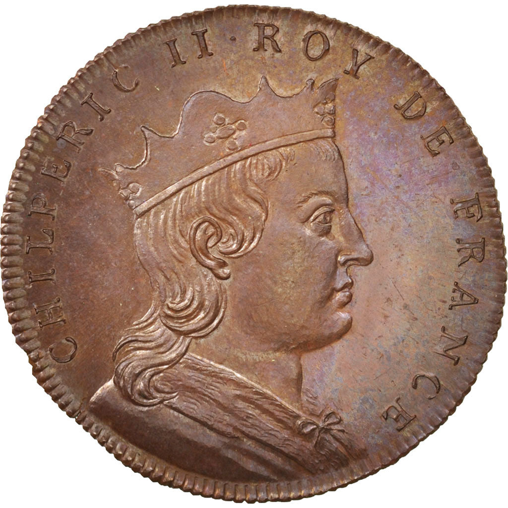 France, Medal, Chilperic II, History, XIXth Century, FDC, Cuivre