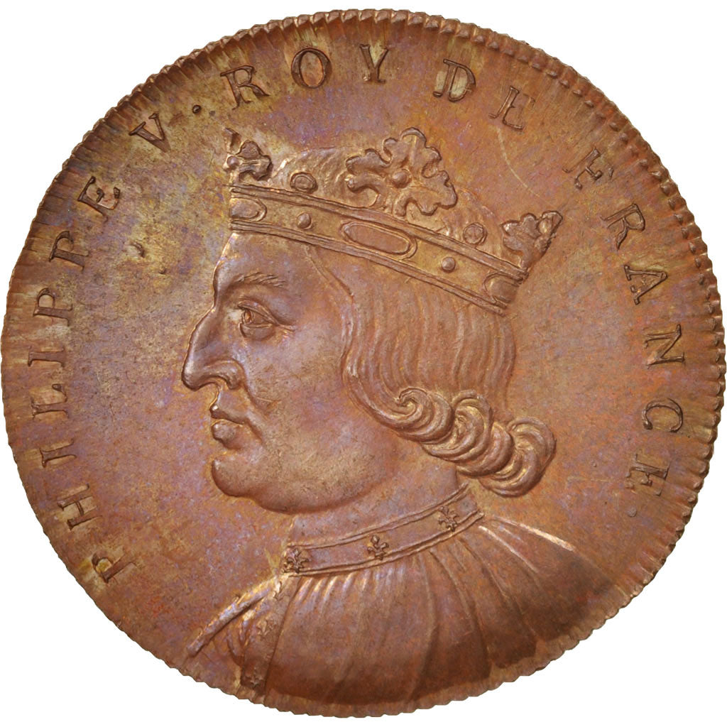 France, Medal, Philippe V le Long, History, XIXth Century, MS(65-70), Copper