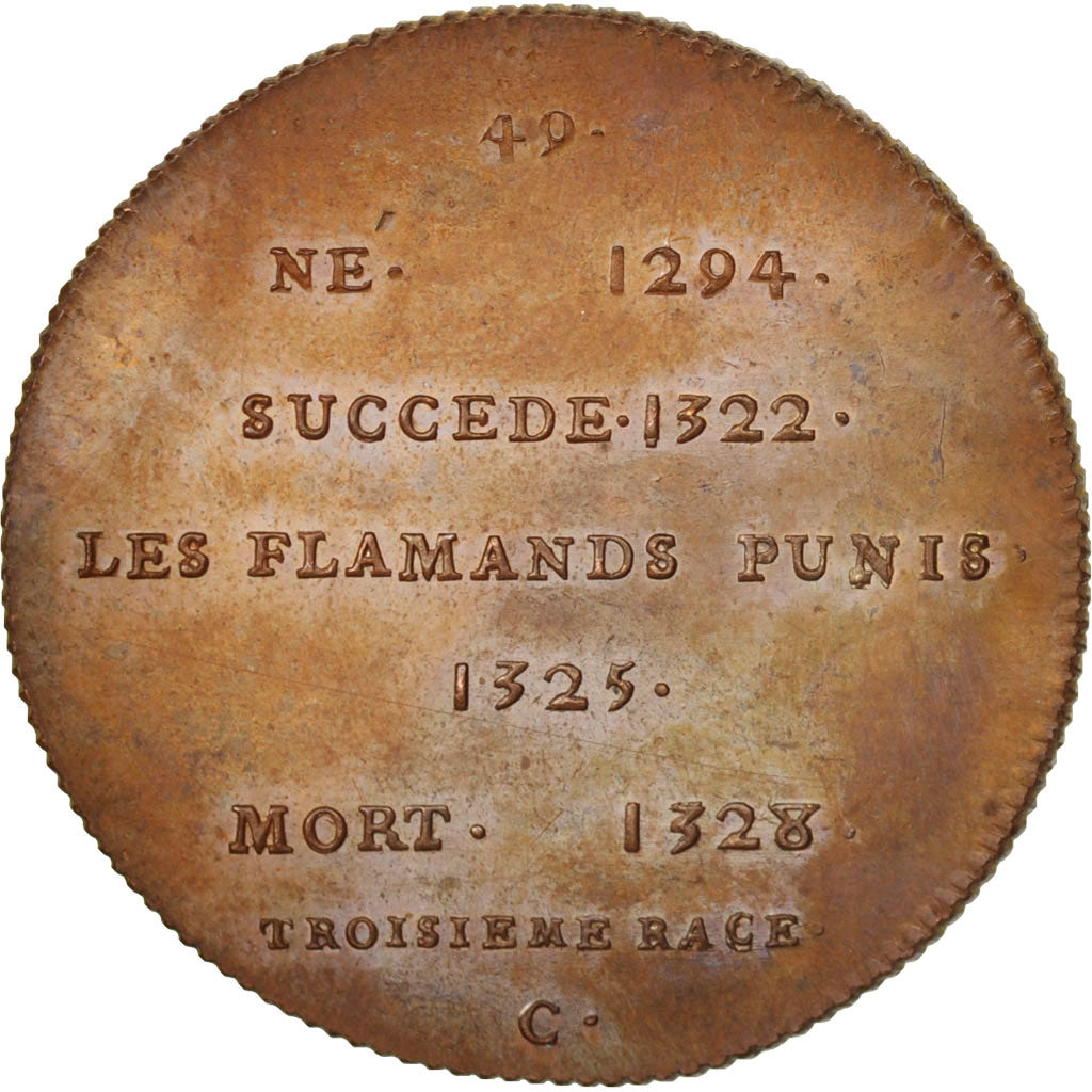 Frankrijk, Medal, Charles IV, History, XIXth Century, FDC, Koper