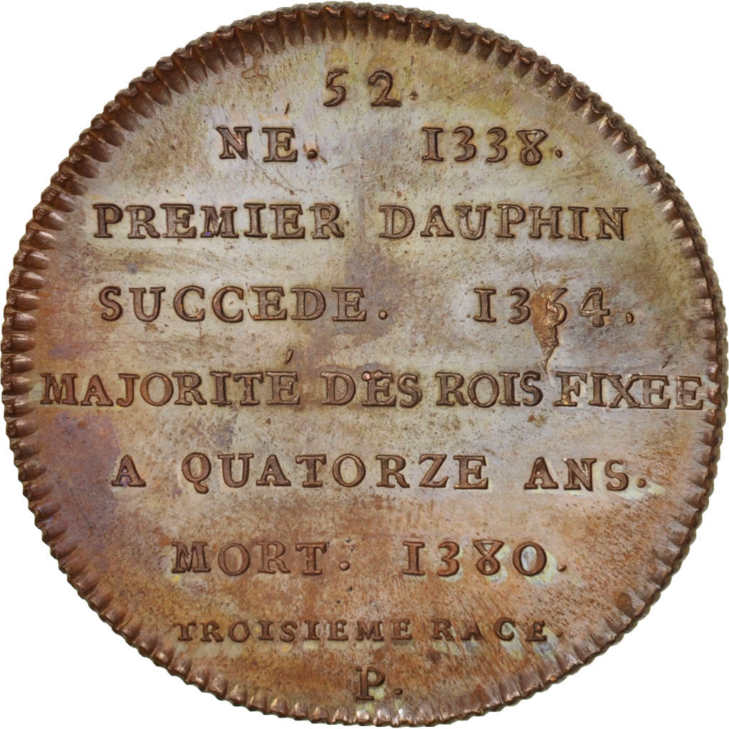 France, Medal, Charles V, History, XIXth Century, MS(65-70), Copper