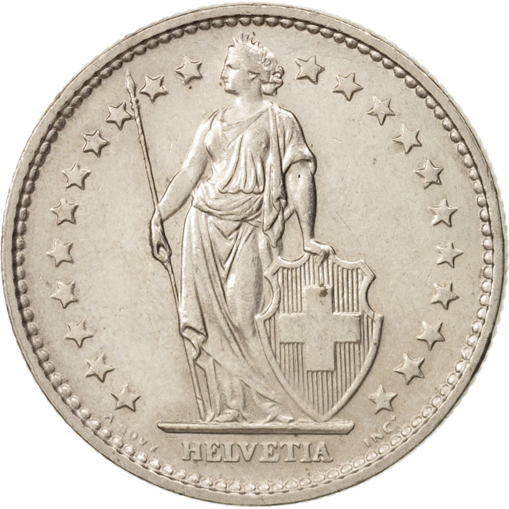 Coin, Switzerland, 2 Francs, 1970, Bern, EF(40-45), Copper-nickel, KM:21a.1