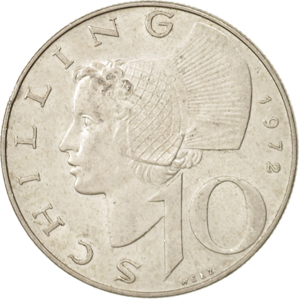 Coin, Austria, 10 Schilling, 1972, AU(50-53), Silver, KM:2882