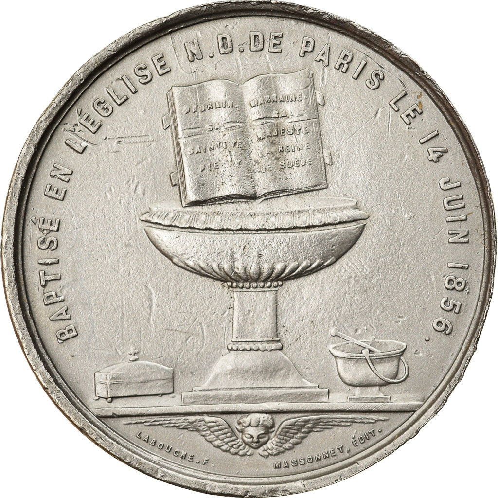 France, Médaille, Baptème de Napoléon Eugène Louis, History, 1856, Labouche