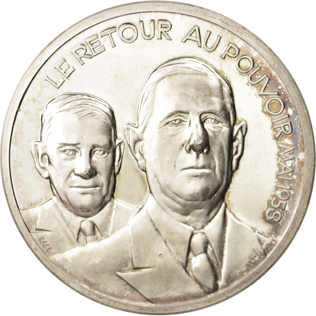Frankrijk, Medal, Charles De Gaulle, Le Retour au Pouvoir, Mai 1958, French