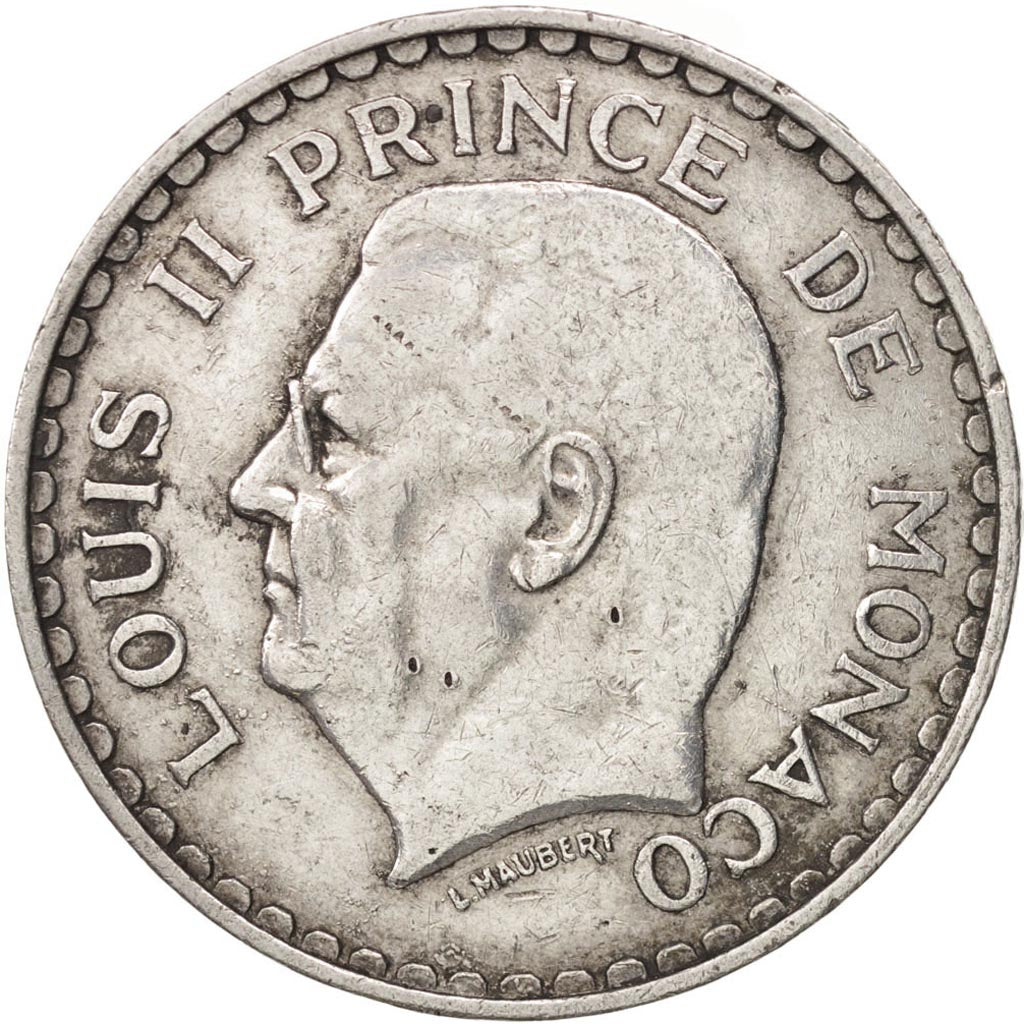 Münze, Monaco, Louis II, 5 Francs, 1945, S+, Aluminium, KM:122, Gadoury:MC135