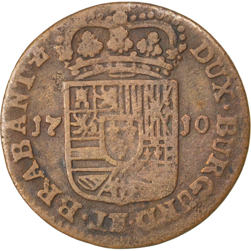 Munten, Lage Spaanse landen, NAMUR, Philip V of Spain, Liard, 1710, FR+, Koper