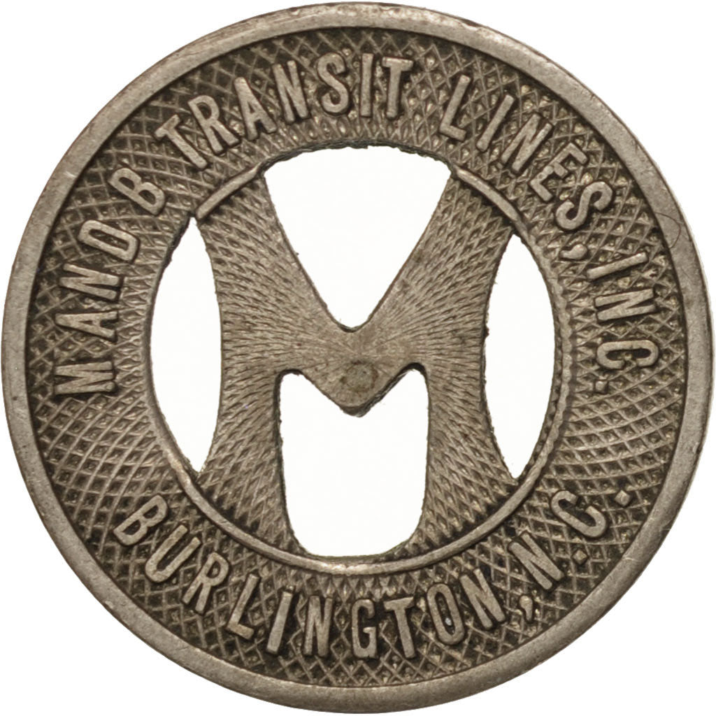 Verenigde Staten, Burlington N.C. Mand B. Transit Lines Incorporated, Token