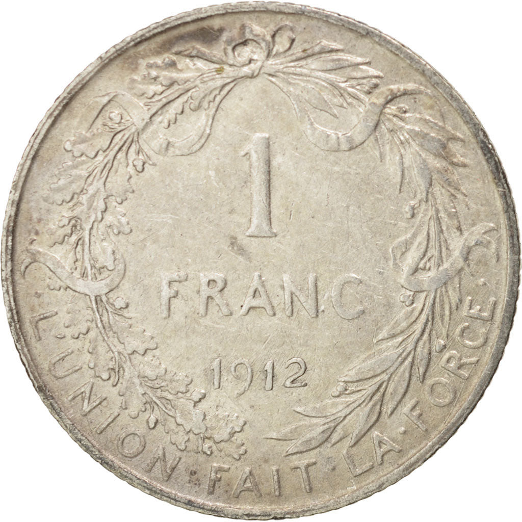 Coin, Belgium, Franc, 1912, EF(40-45), Silver, KM:72