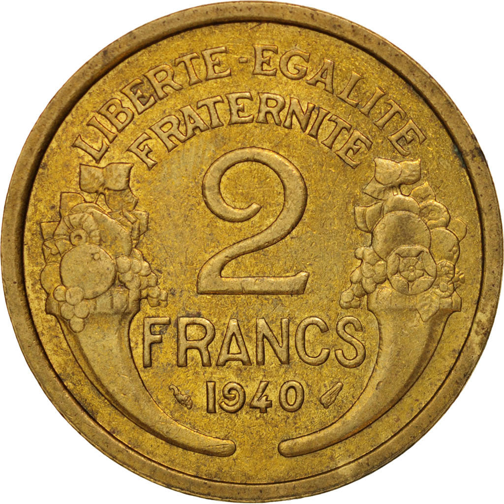 Monnaie, France, Morlon, 2 Francs, 1940, Paris, TTB+, Aluminum-Bronze, KM:886