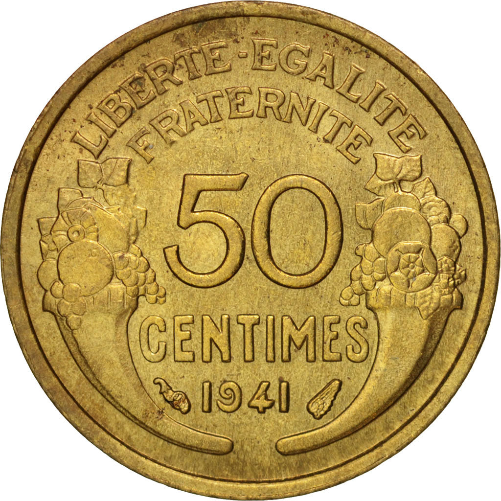 Coin, France, Morlon, 50 Centimes, 1941, MS(60-62), Aluminum-Bronze, KM:894.1
