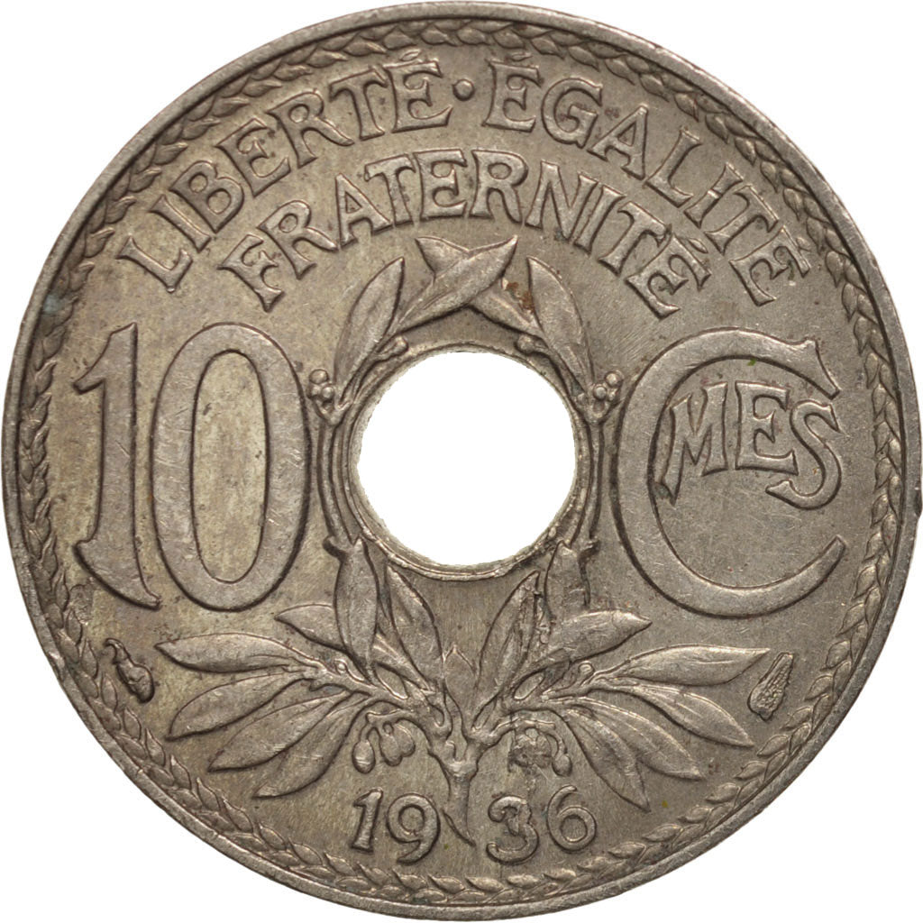 Coin, France, Lindauer, 10 Centimes, 1936, AU(55-58), Copper-nickel, KM:866a