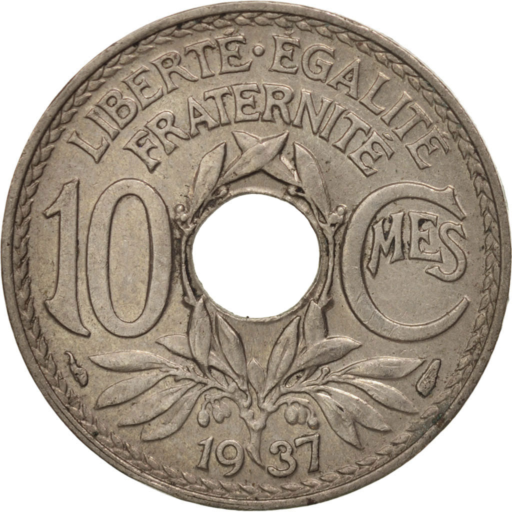 Coin, France, Lindauer, 10 Centimes, 1937, AU(55-58), Copper-nickel, KM:866a