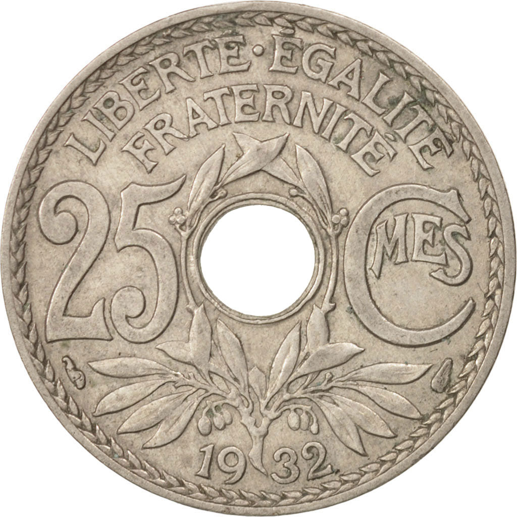 Munten, Frankrijk, Lindauer, 25 Centimes, 1932, ZF+, Copper-nickel, KM:867a