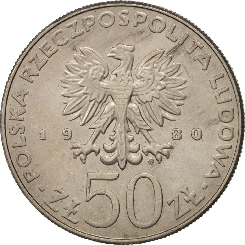 Coin, Poland, 50 Zlotych, 1980, Warsaw, MS(63), Copper-nickel, KM:114