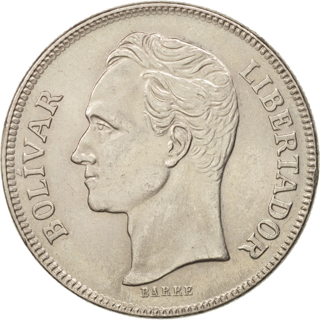 Moneda, Venezuela, 5 Bolivares, 1977, SC, Níquel, KM:53.1