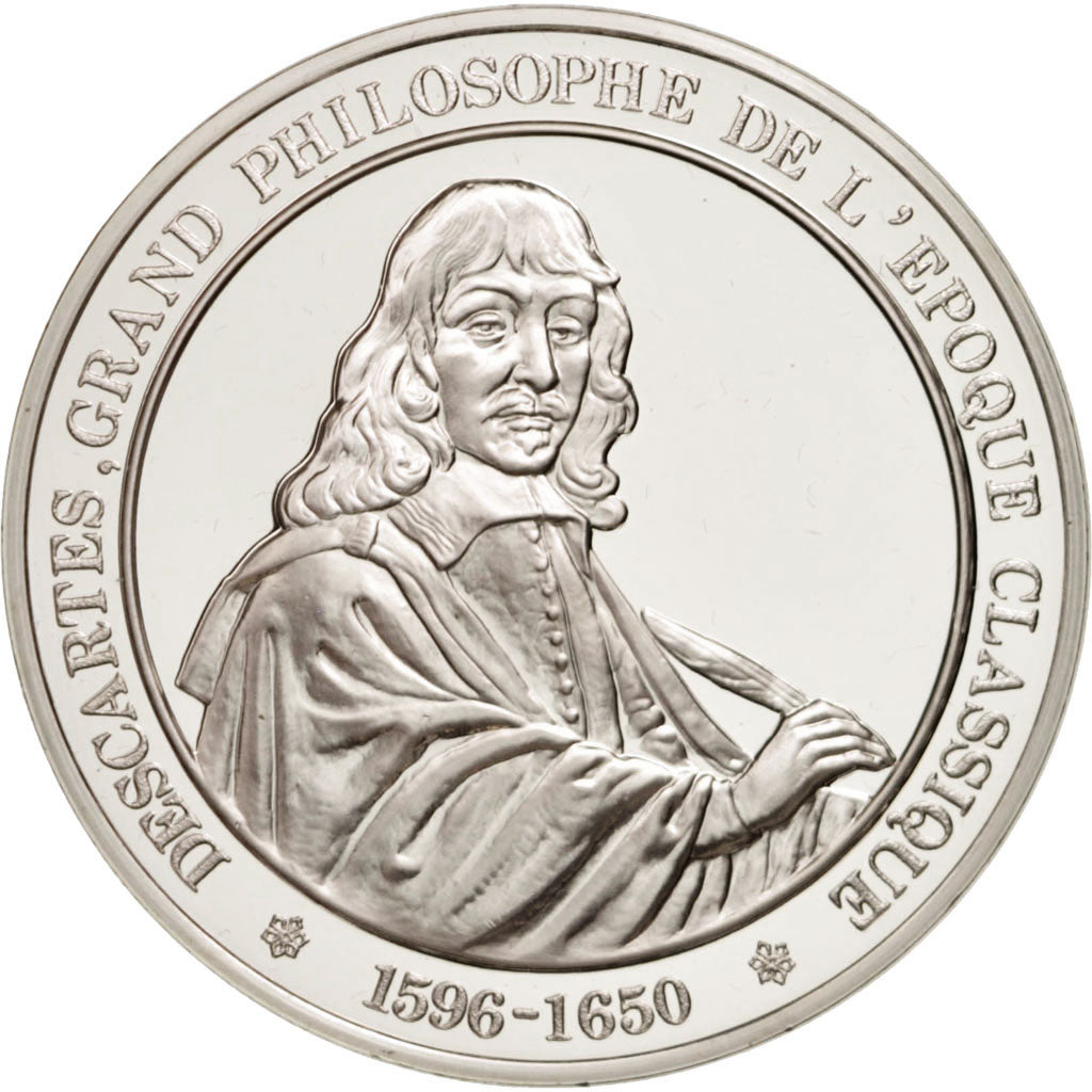 Frankrijk, Medal, Descartes, French Fifth Republic, History, FDC, Zilver