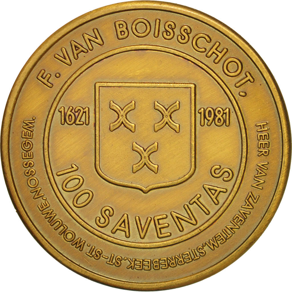 Bélgica, Token, Jetón turístico, 100 Saventas, 1981, FDC, Bimetálico