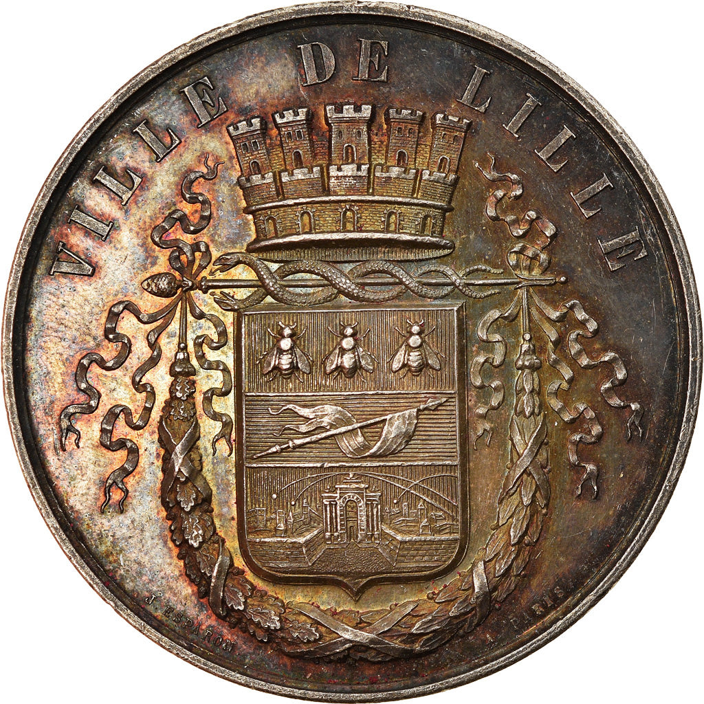 Francja, Medal, Ville de Lille, Cercle Horticole du Nord, Flora, Undated