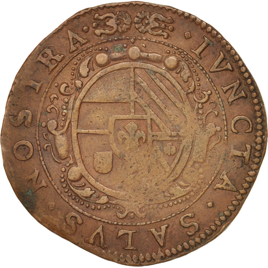 Países Bajos españoles, zeton, Philippe IV, XVIIth Century, Cobre, MBC