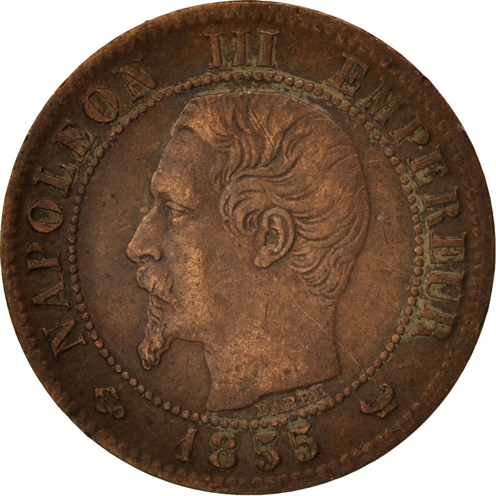 Moneda, Francia, Napoleon III, Napoléon III, Centime, 1855, Lille, BC+, Bronce