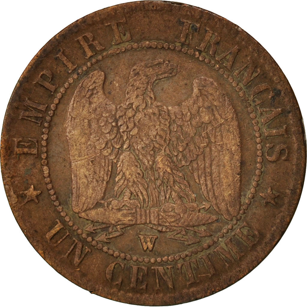Moneda, Francia, Napoleon III, Napoléon III, Centime, 1855, Lille, BC+, Bronce