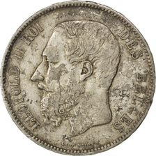 Moneta, Belgio, Leopold II, 5 Francs, 5 Frank, 1868, Brussels, MB+, Argento