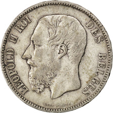 Coin, Belgium, Leopold II, 5 Francs, 5 Frank, 1870, Brussels, VF(30-35), Silver