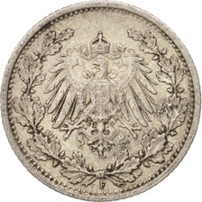 Moneta, NIEMCY - IMPERIUM, 1/2 Mark, 1906, Stuttgart, EF(40-45), Srebro, KM:17