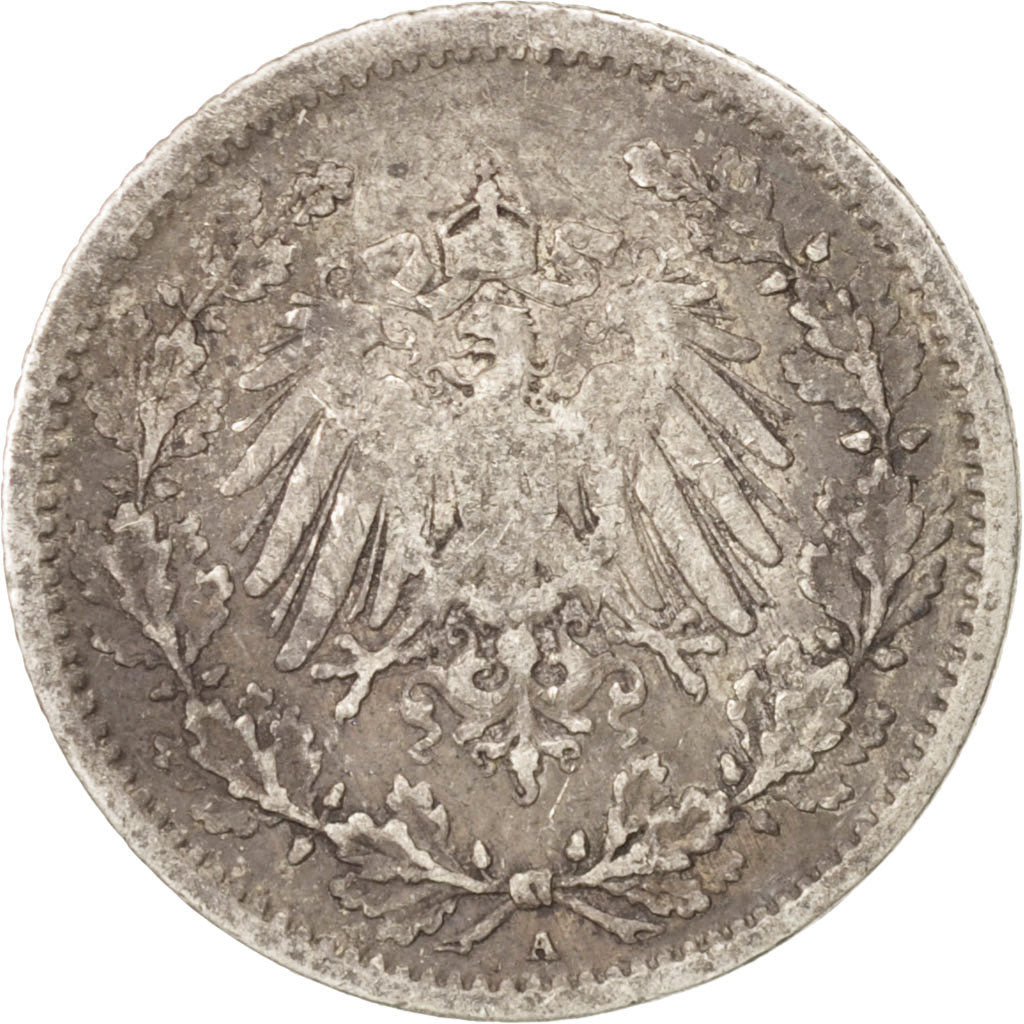 Munten, DUITSLAND - KEIZERRIJK, 1/2 Mark, 1907, Berlin, ZF, Zilver, KM:17