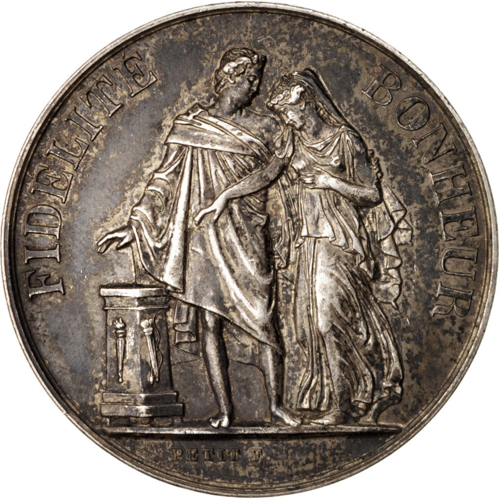 France, Medal, Médaille de mariage, Religions & beliefs, 1911, Petit, TTB+