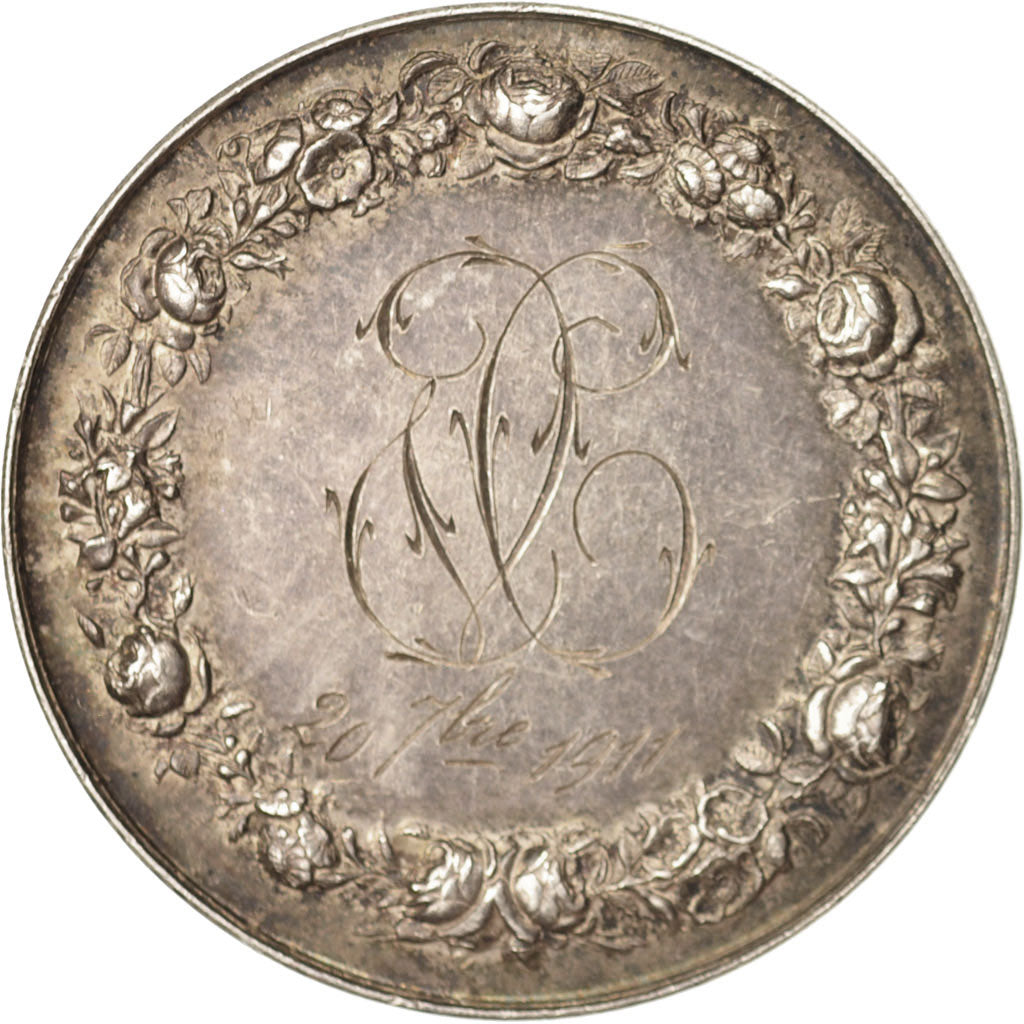 France, Medal, Médaille de mariage, Religions & beliefs, 1911, Petit, TTB+