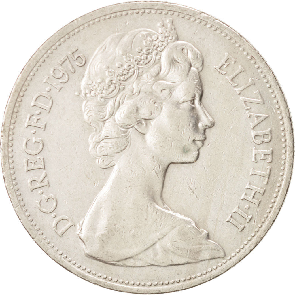 Münze, Großbritannien, Elizabeth II, 10 New Pence, 1975, SS+, Copper-nickel