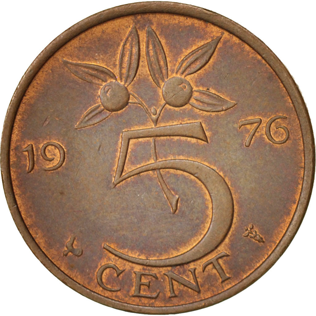 Moneta, Paesi Bassi, Juliana, 5 Cents, 1976, SPL-, Bronzo, KM:181