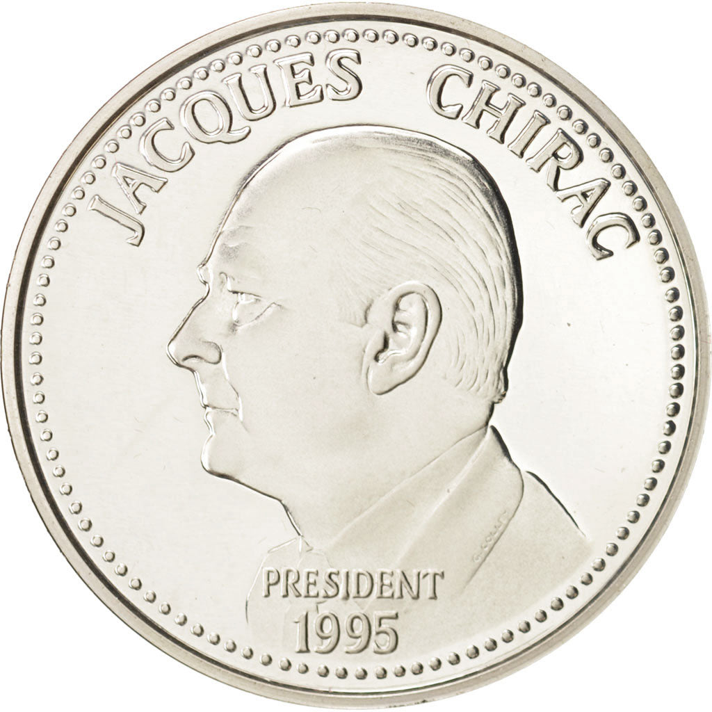 Frankrijk, Medal, Jacques Chirac, History, 1995, UNC-, Zilver