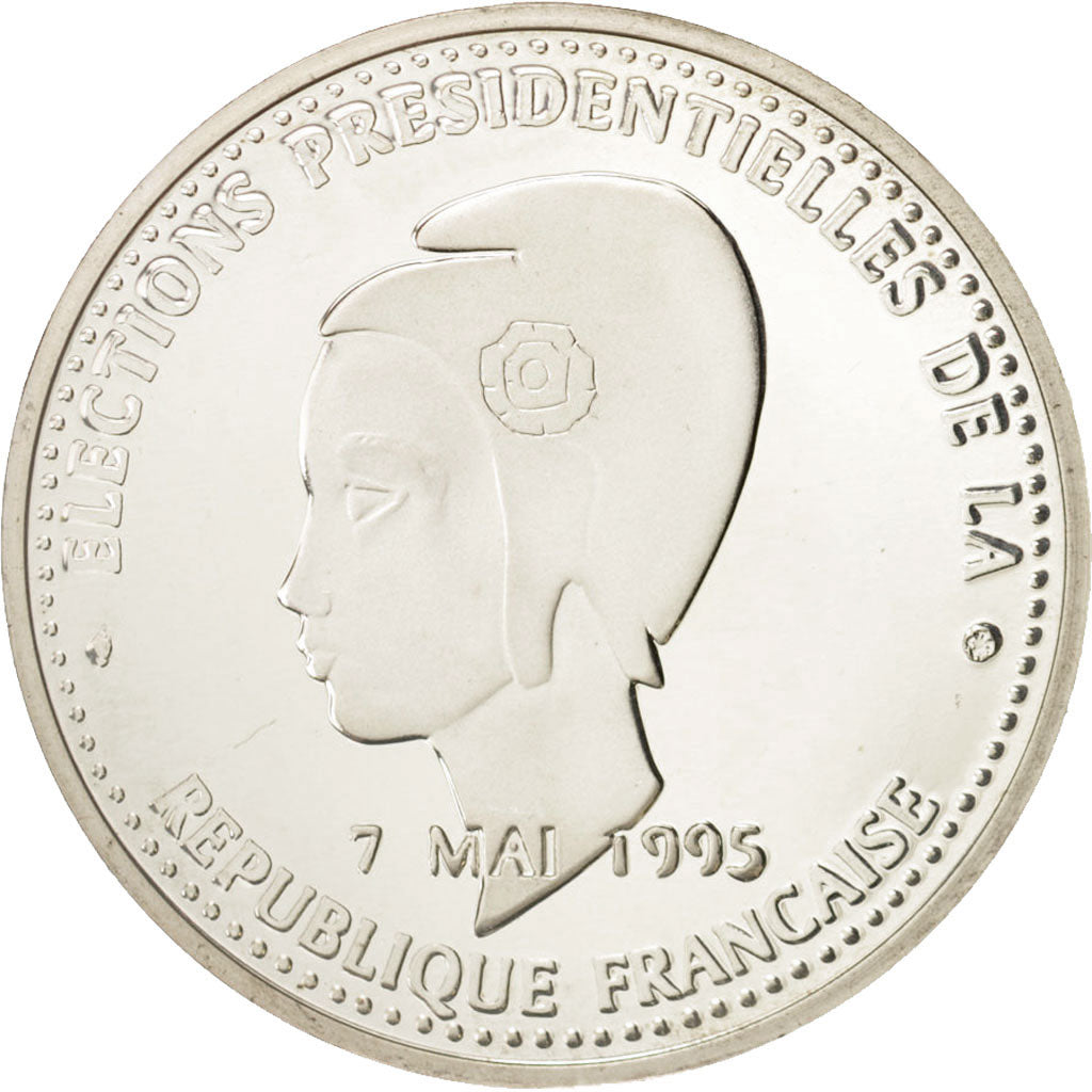 Frankrijk, Medal, Jacques Chirac, History, 1995, UNC-, Zilver