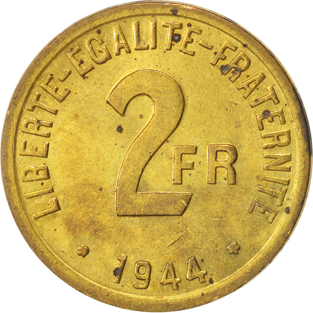 Moneta, Francia, France Libre, 2 Francs, 1944, Philadelphia, SPL-, Ottone