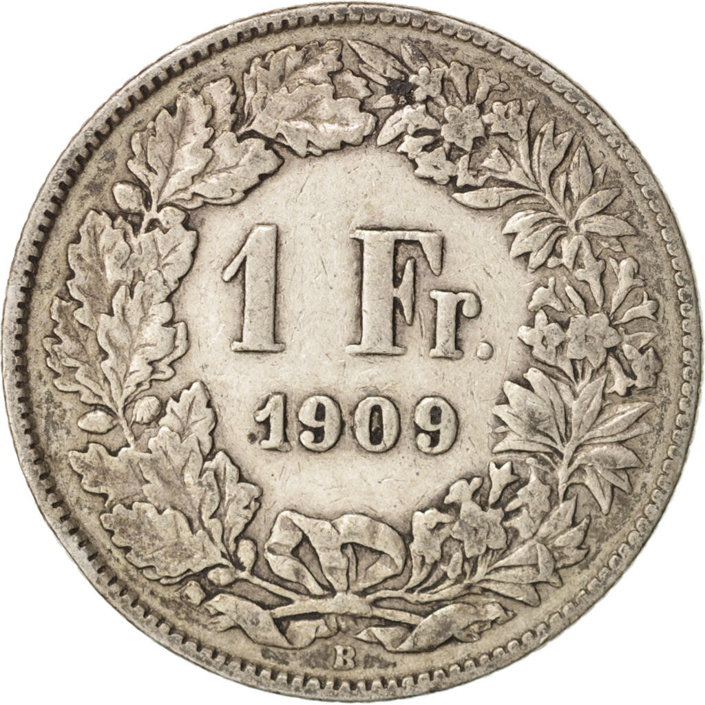 Munten, Zwitserland, Franc, 1909, Bern, FR+, Zilver, KM:24