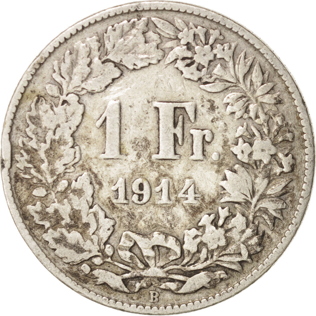 Moneta, Svizzera, Franc, 1914, Bern, B+, Argento, KM:24