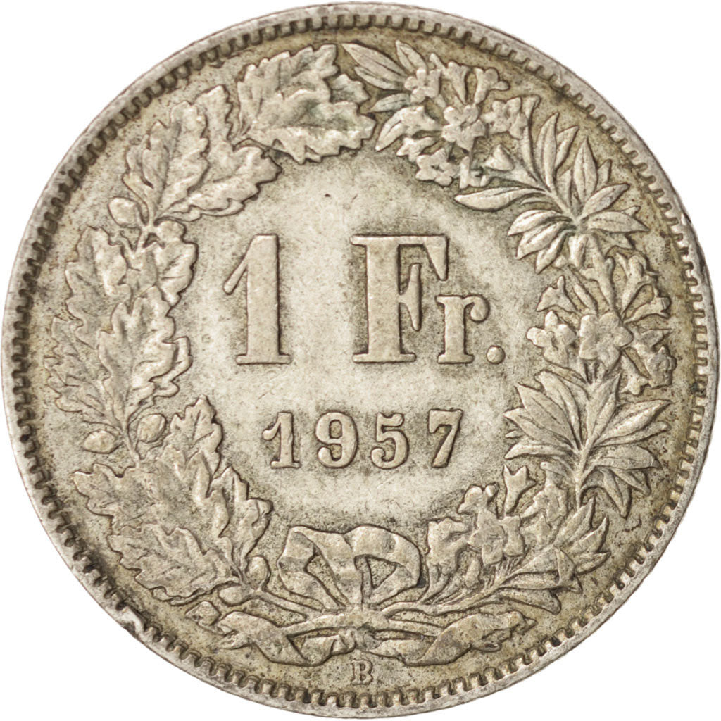 Moneda, Suiza, Franc, 1957, Bern, MBC, Plata, KM:24