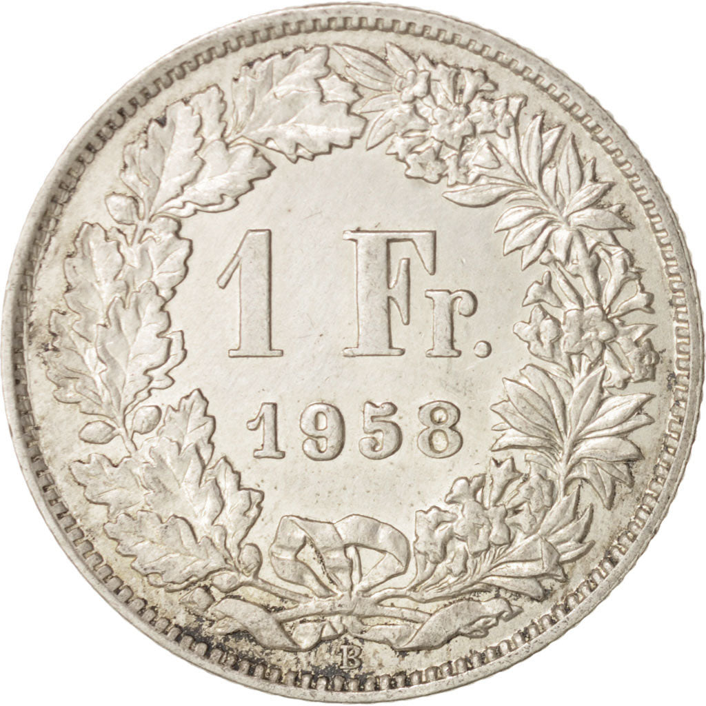 Münze, Schweiz, Franc, 1958, Bern, SS+, Silber, KM:24