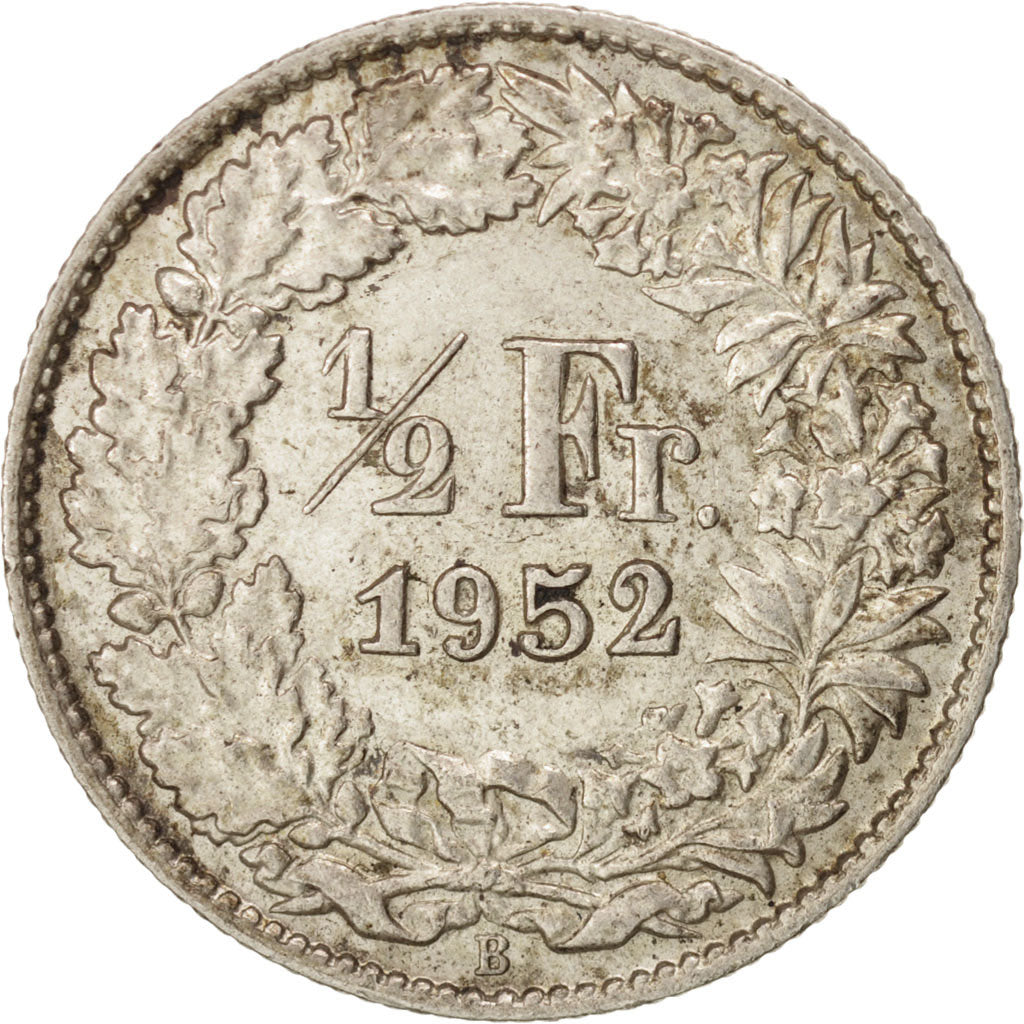 Monnaie, Suisse, 1/2 Franc, 1952, Bern, SUP, Argent, KM:23