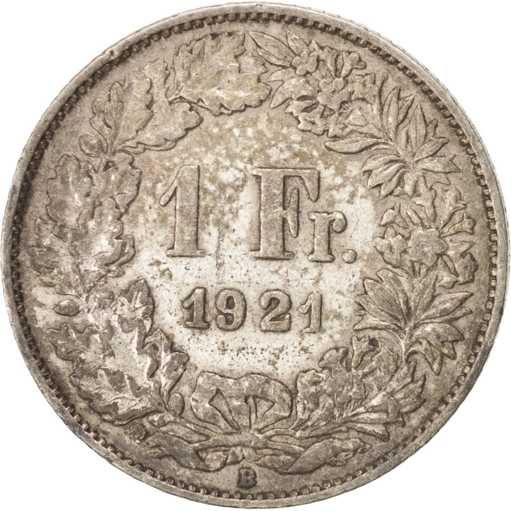 Moneta, Svizzera, Franc, 1921, Bern, BB+, Argento, KM:24