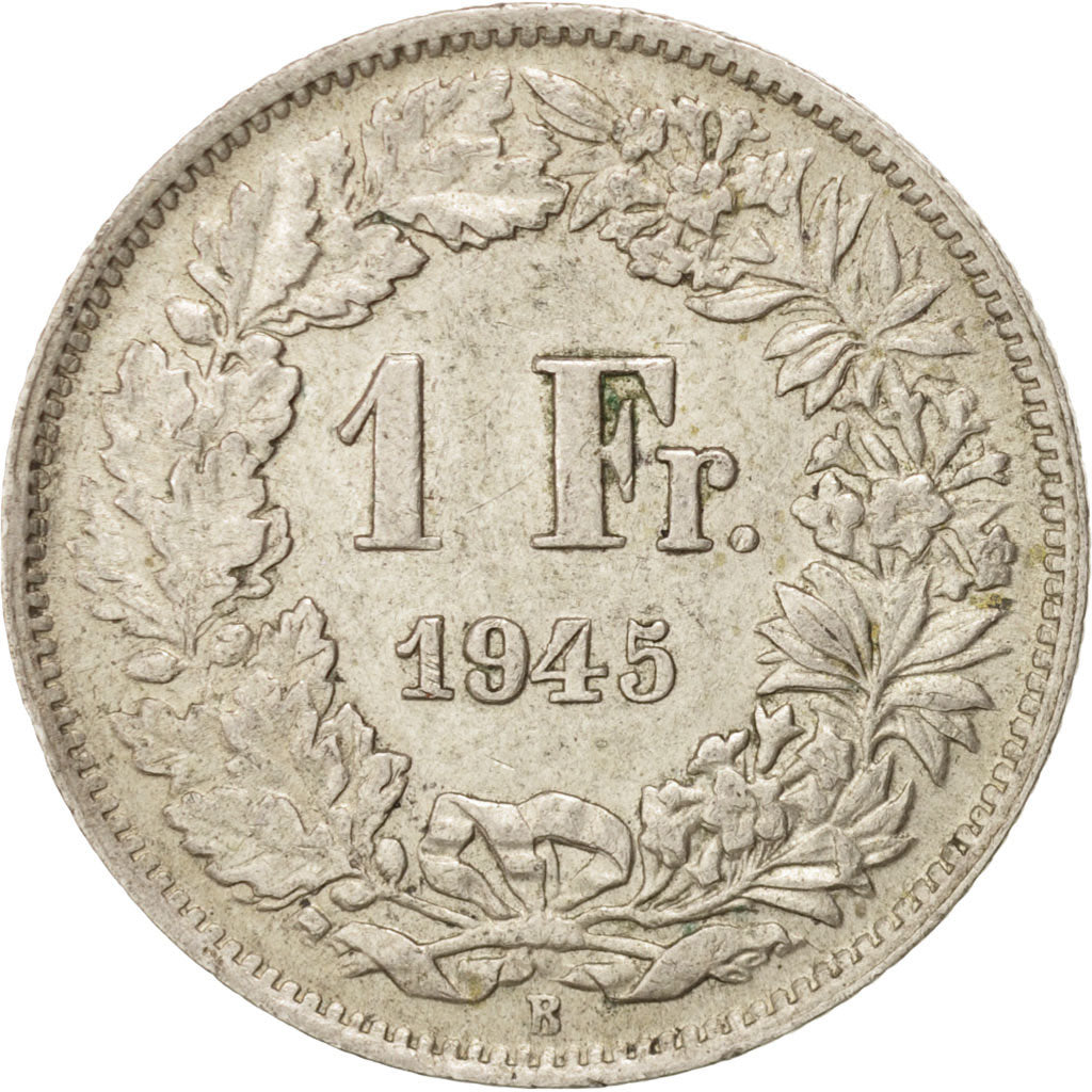 Moneta, Svizzera, Franc, 1945, Bern, SPL-, Argento, KM:24