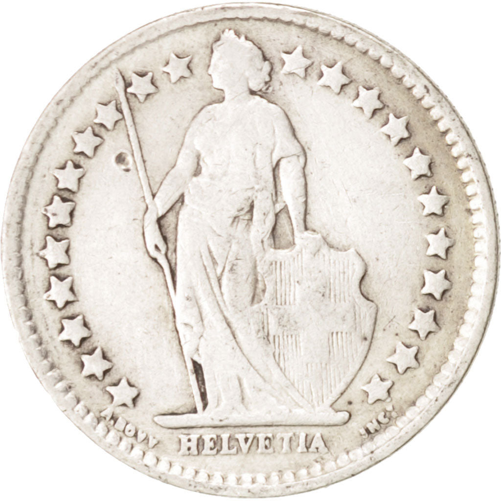 Moneta, Svizzera, 1/2 Franc, 1921, Bern, MB, Argento, KM:23