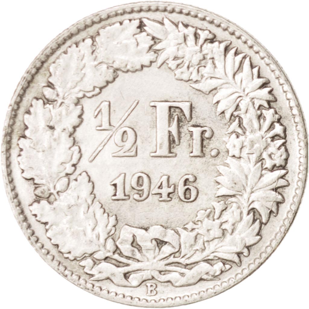 Moneta, Svizzera, 1/2 Franc, 1946, Bern, MB+, Argento, KM:23
