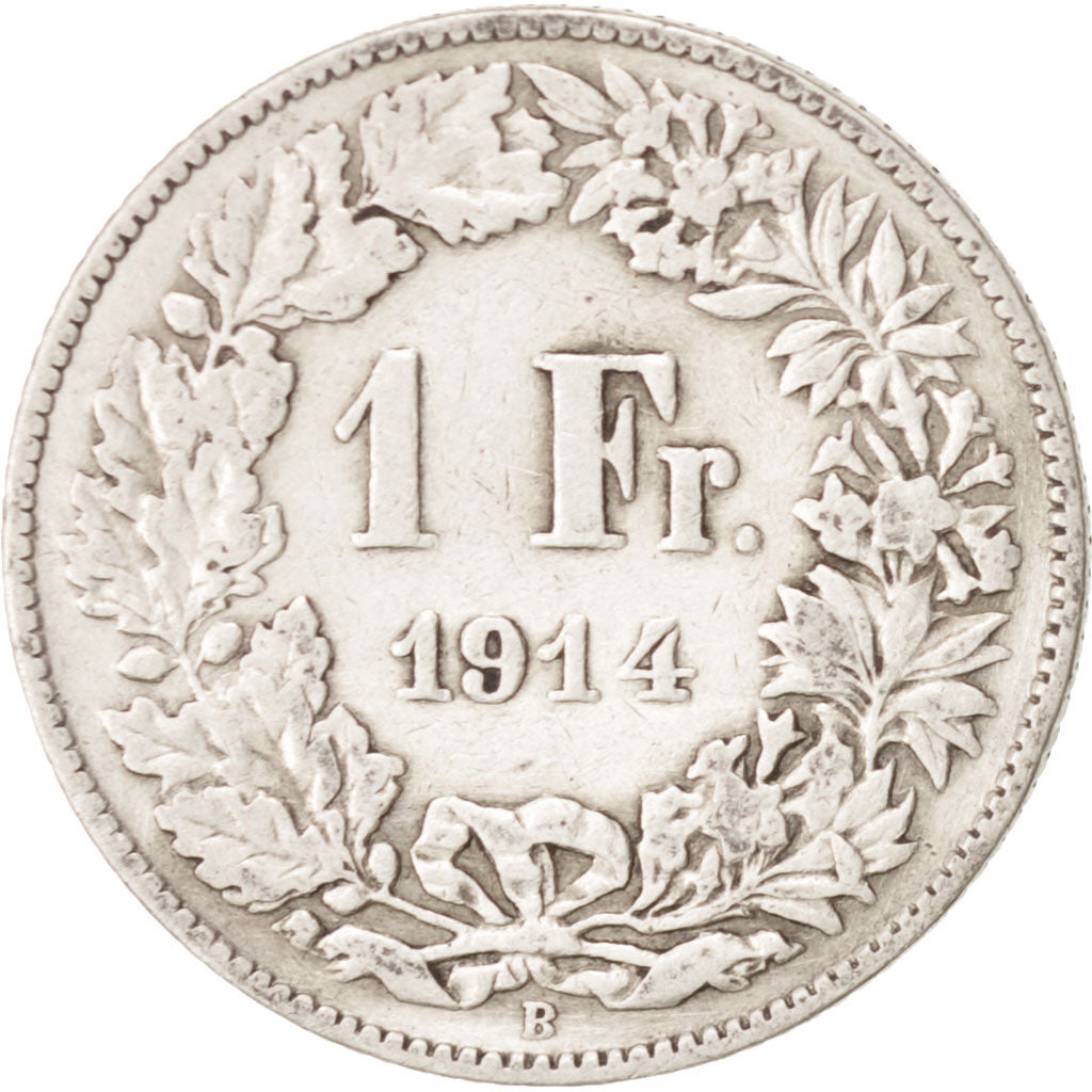 Munten, Zwitserland, Franc, 1914, Bern, FR+, Zilver, KM:24