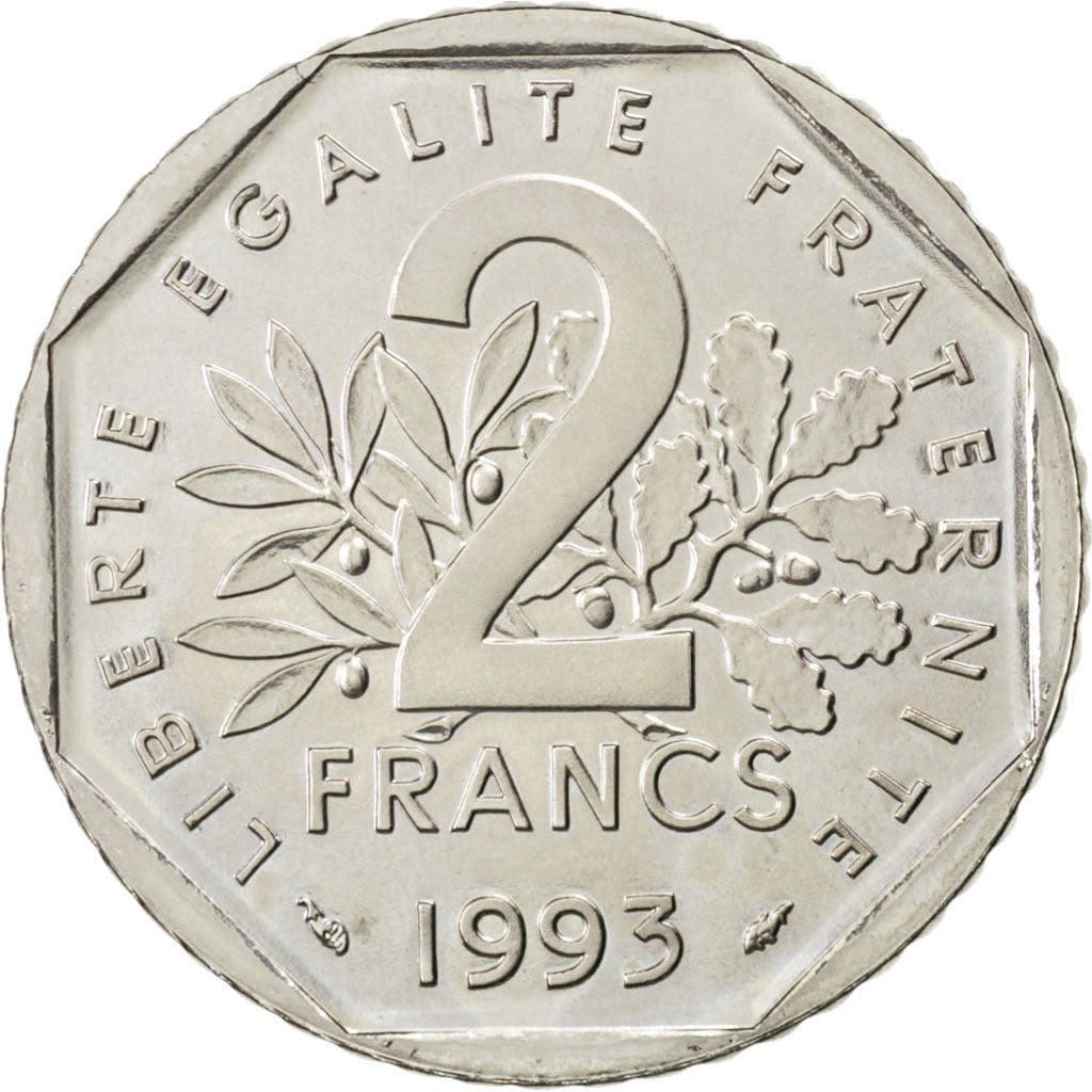 Moneta, Francia, 2 Francs, 1993, SPL-, Nichel, Gadoury:548