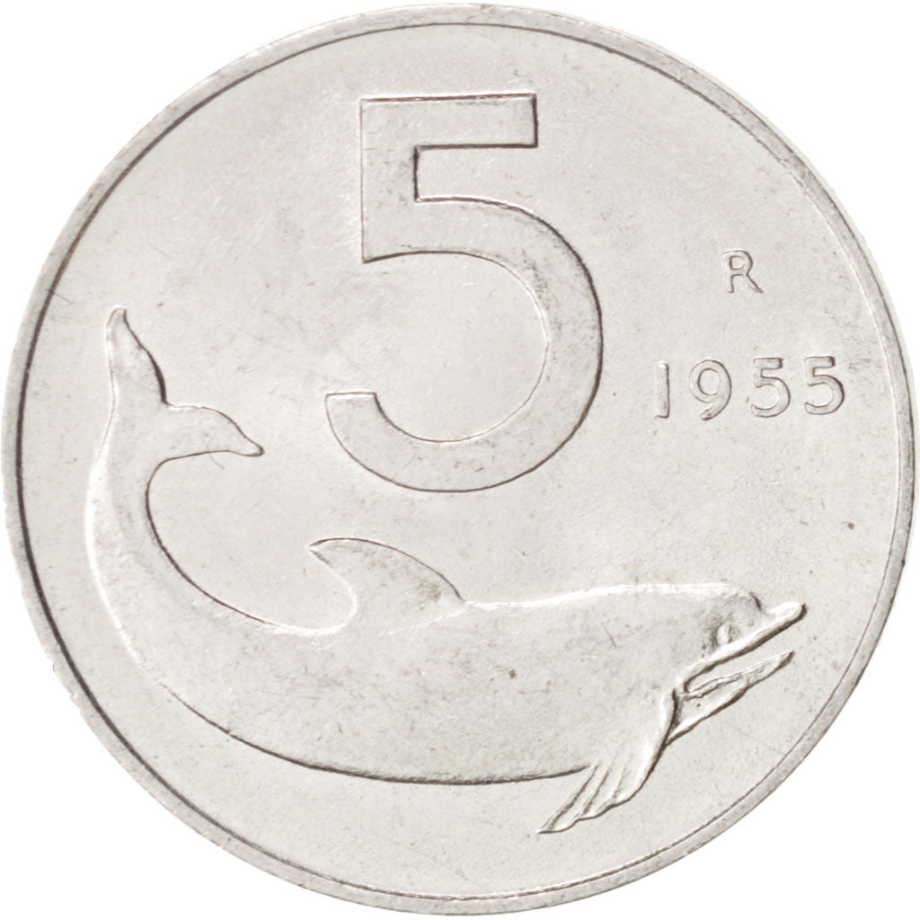 Monnaie, Italie, 5 Lire, 1955, Rome, FDC, Aluminium, KM:92