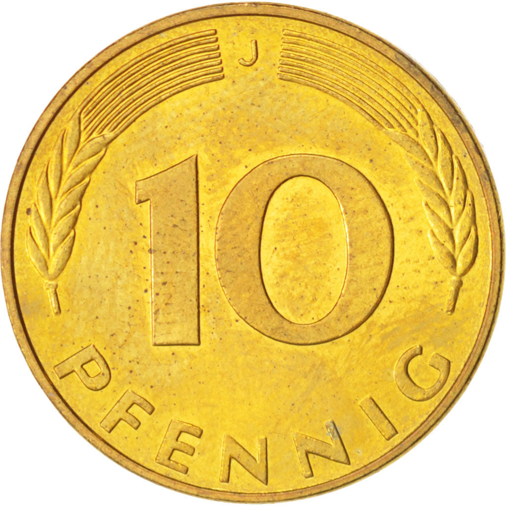 Moneta, GERMANIA - REPUBBLICA FEDERALE, 10 Pfennig, 1990, Hambourg, SPL, Acciaio