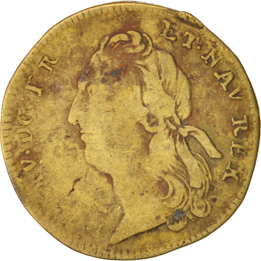 France, Jeton, Royal, Louis XV, 1744, TB, Laiton